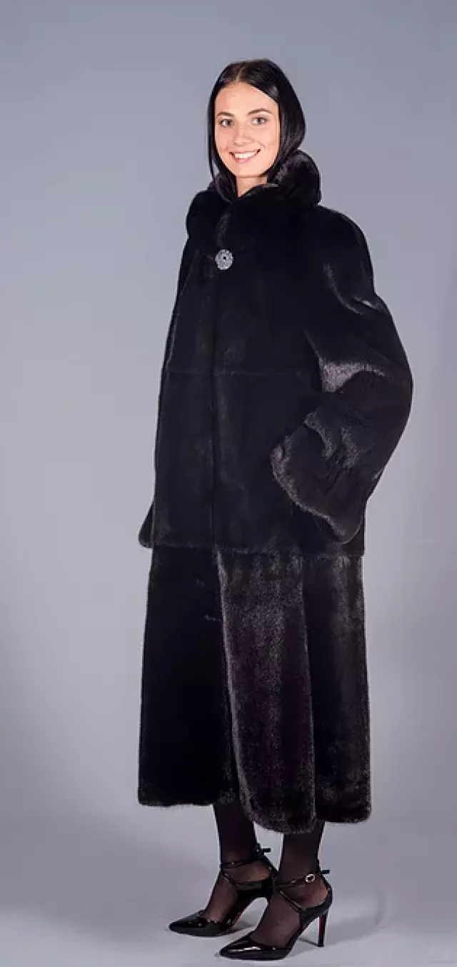 Пальто из норки сканблэк модель «Ангелина»