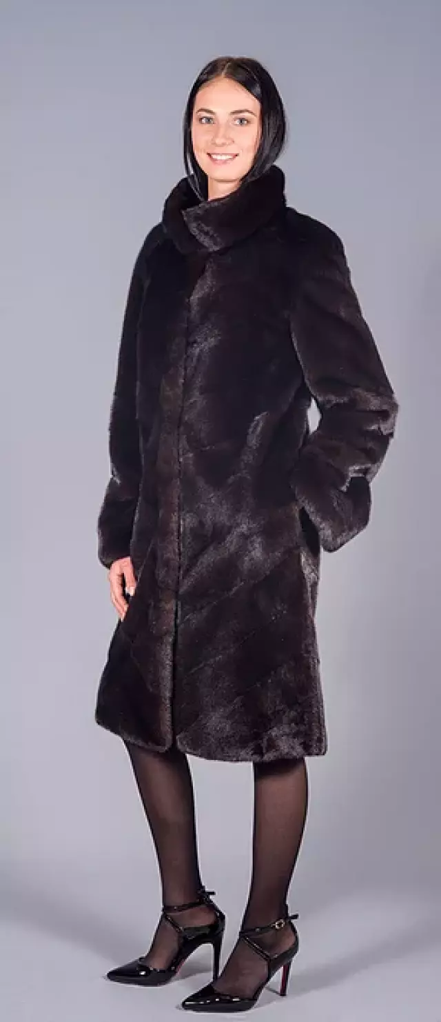 Пальто из норки сканблэк модель «Диана»