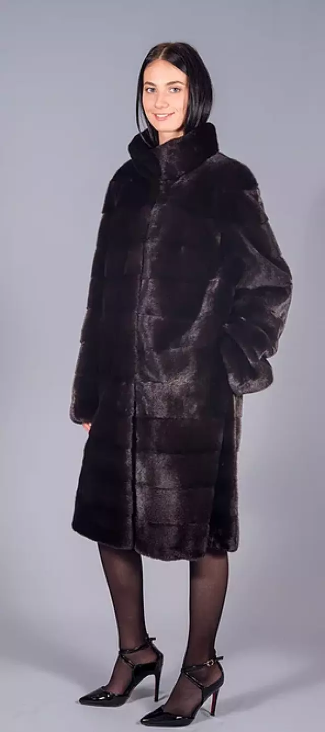 Пальто из норки блэкглама модель «Татьяна»