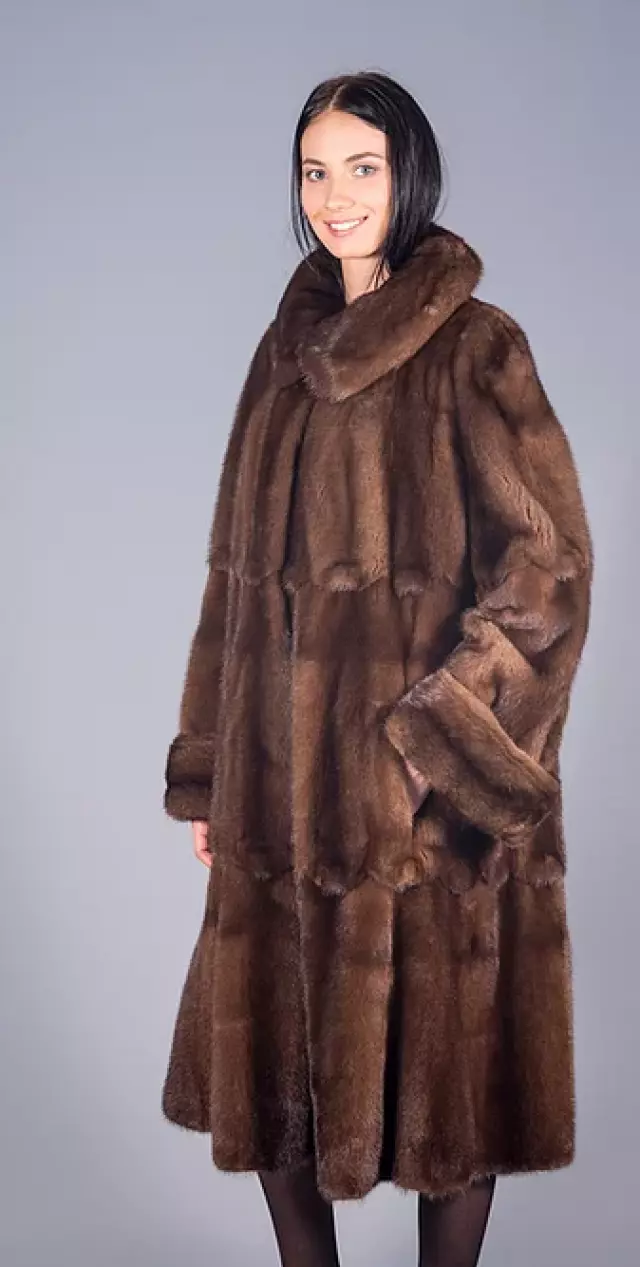 Пальто из норки сканбраун модель «Джада»