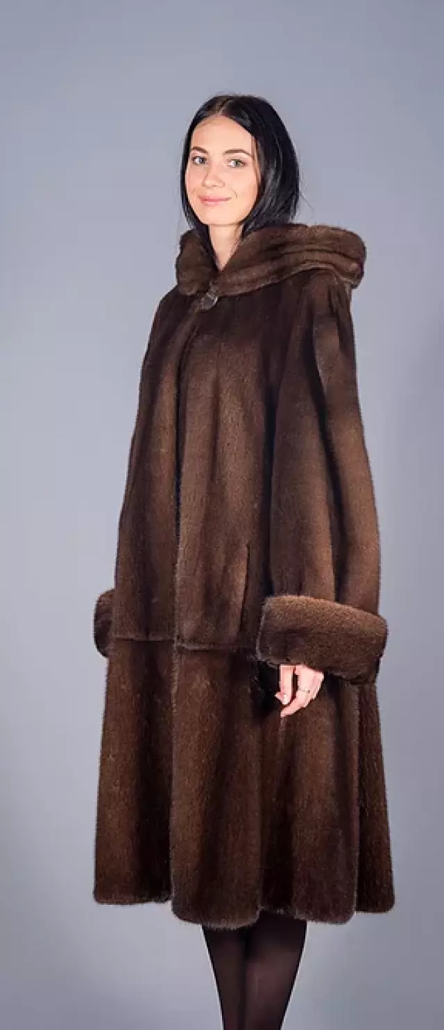 Пальто из норки сканбраун модель «Фиорелла»